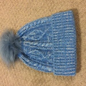 DSG Girls Cable Pom Beanie in Blue NWT